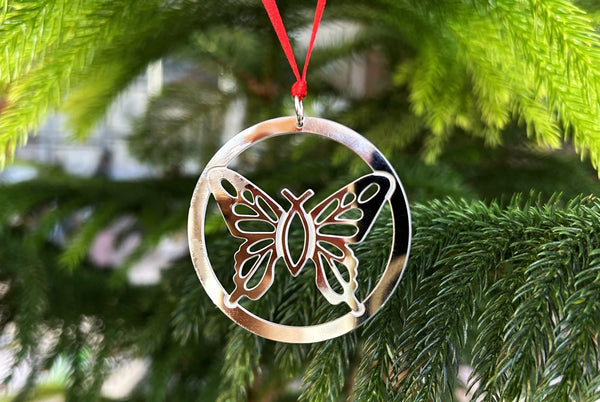 Christian Butterfly Christmas Ornament