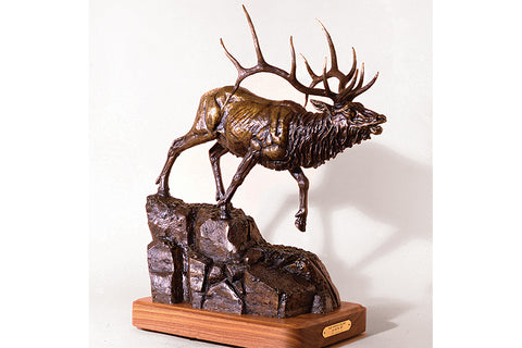 Wildlife: Rocky Mountain Challenge “Lone Bull"  Bronze Sculpture