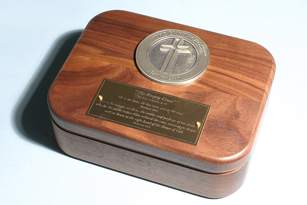 "The Empty Cross" Medallion Keepsake Box in Bronze or Pewter
