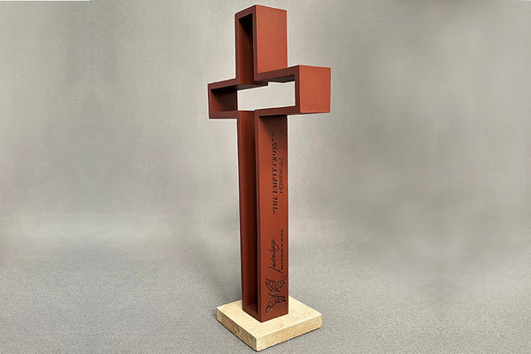 "The Empty Cross" 7 inch resin with Stone Base