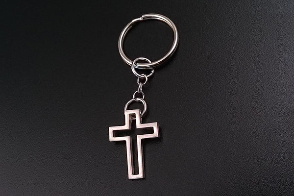 Silver Cross Keychain