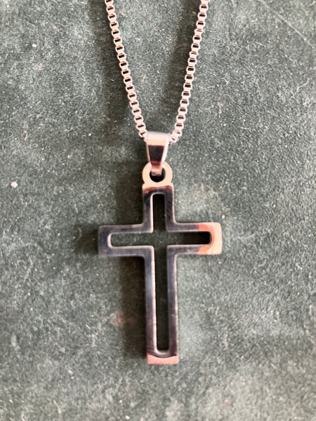 "TEC" Stainless Steel Pendant/Charm (1.1 inches) with Stainless Steel Chain Necklace (23 inches)