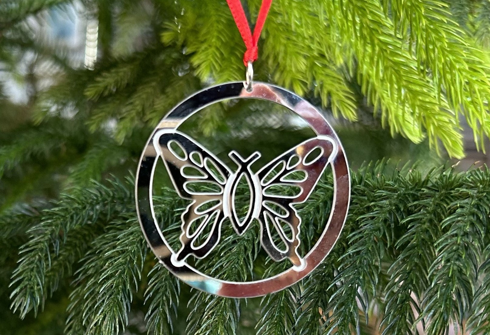 Christian Butterfly Christmas Ornament