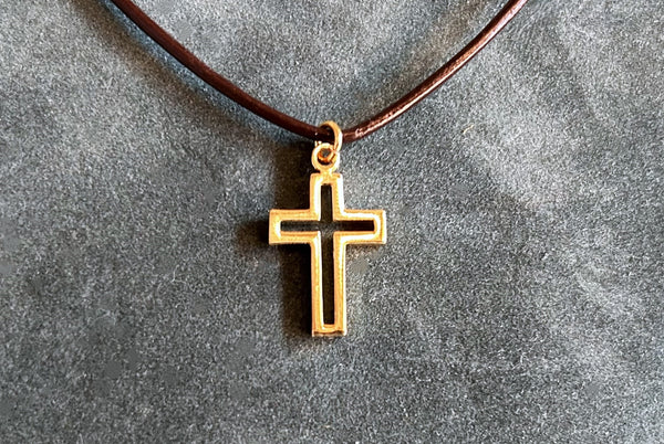 "The Empty Cross" Charm - 3/4" 24K Gold over Brass