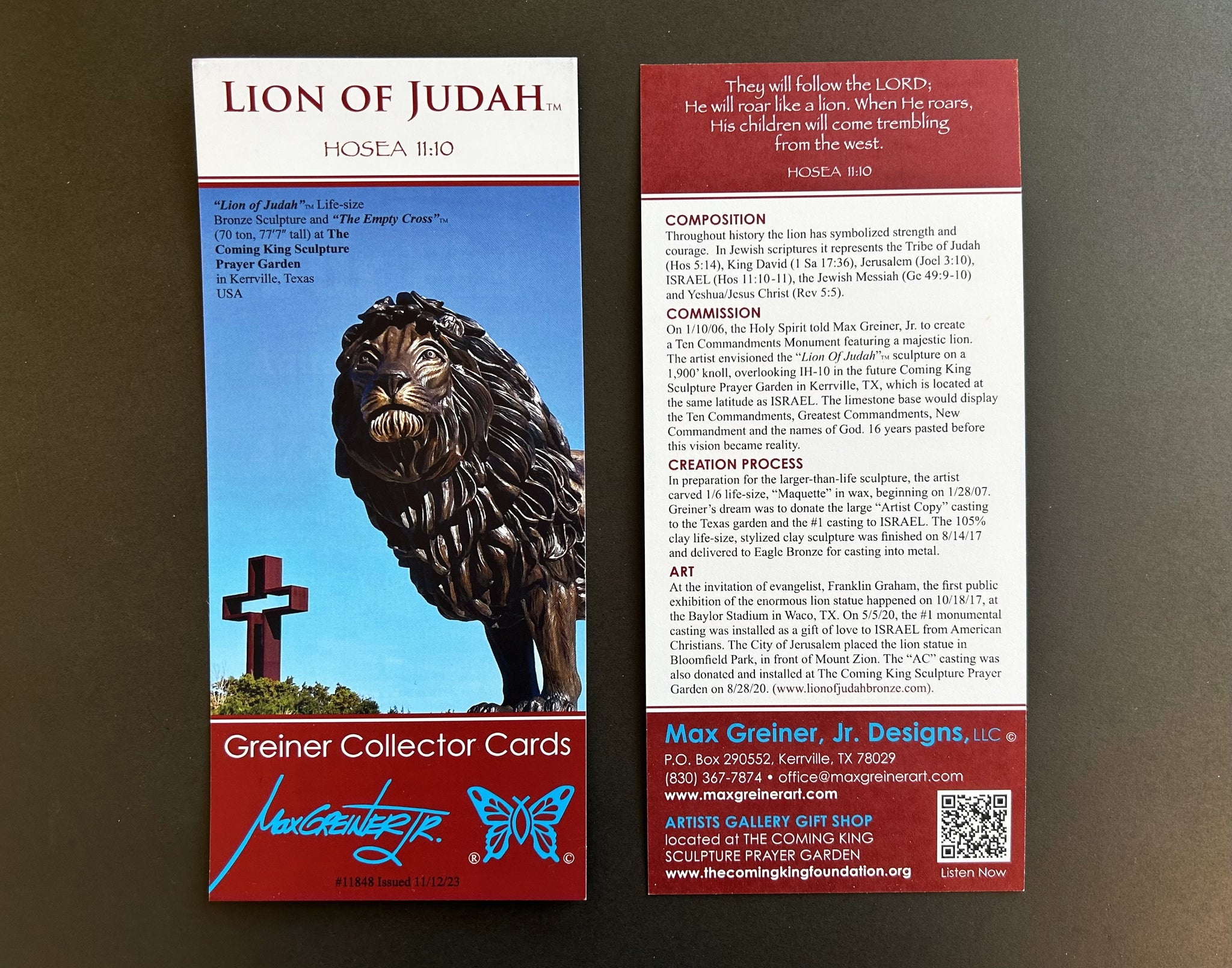 "Lion of Judah" Collector Card (Hosea 11:10)