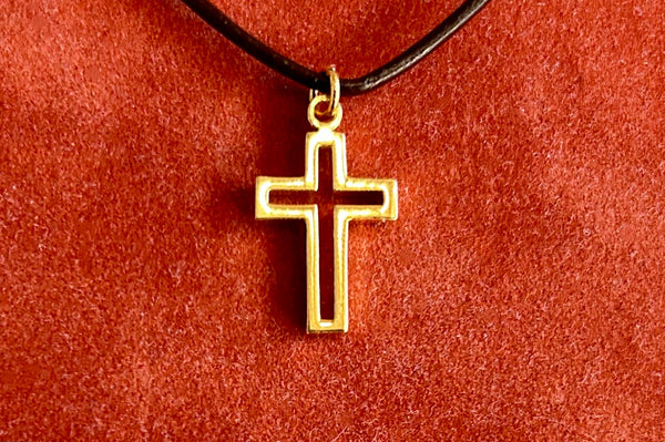 "The Empty Cross" Charm - 3/4" 24K Gold over Brass