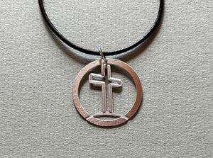 "The Empty Cross" Charm Pendant- 1" Stainless
