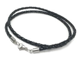 Black, Braided Leather Cord