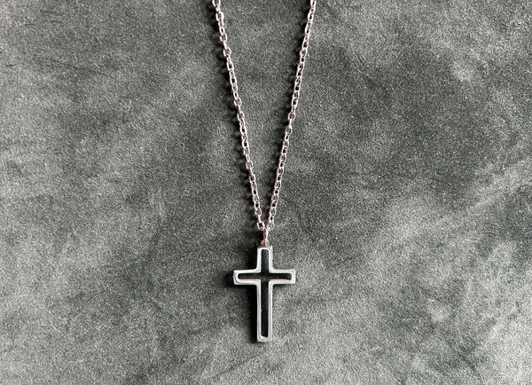 "TEC" Stainless Steel Pendant/Charm (1.1 inches) with Stainless Steel Chain Necklace (23 inches)