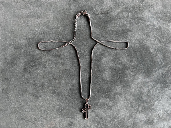 "TEC" Stainless Steel "3D" - 7/8” Charm w/ 17” Box Chain Necklace