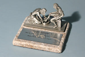 "Divine Servant" Pewter and Rock Award Sculpture