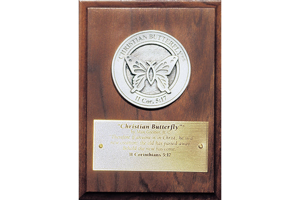 "Christian Butterfly" Medallion Award in Bronze or Pewter