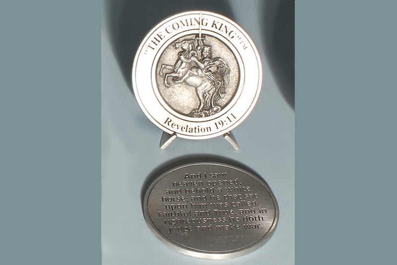 "The Coming King" Medallion with Base (in Pewter or Bronze)