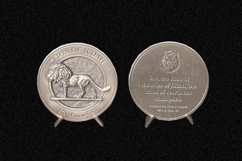 "Lion of Judah" Medallion with Base in Bronze or Pewter