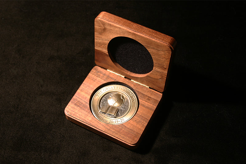 Walnut Presentation Box to Display Medallion