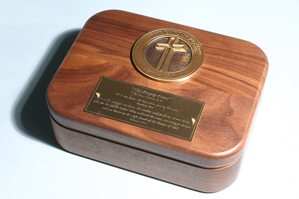 "The Empty Cross" Medallion Keepsake Box in Bronze or Pewter