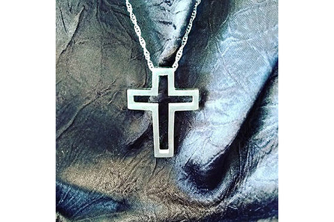 "The Empty Cross" Charm - 1-1/4" Sterling Silver