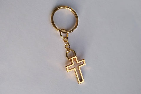 "The Empty Cross" Key Chain Sterling Silver or 24K Gold and Brass