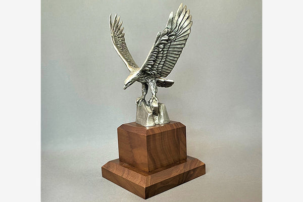 "American Eagle" 1/12 Life-size Pewter Sculpture on Walnut Base