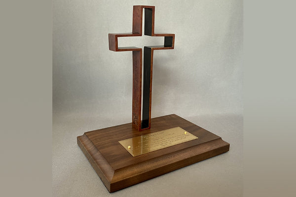 "The Empty Cross" 7 inch Bronze on Walnut Base