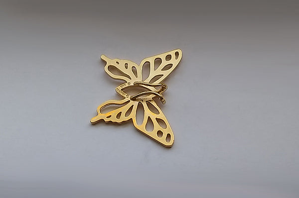 "Christian Butterfly" 24k Gold Plated Brass Charm in 2 Sizes